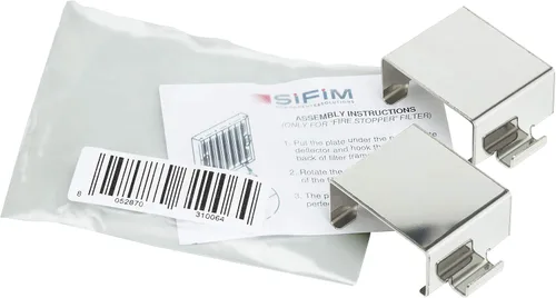 Accesorio adaptador de clip a presión. Retroadapta los filtros de campana de la gama de grasa de escape de cocina comercial a fabricantes