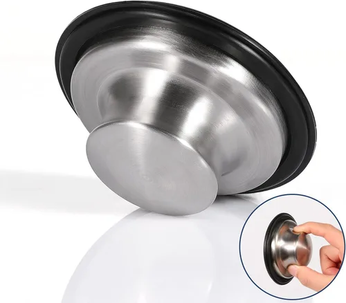 RQYEKDO Tapón para fregadero de cocina, acero inoxidable de 3-1/2 pulgadas, cubierta universal para desagüe de brida de eliminación de basura, apto