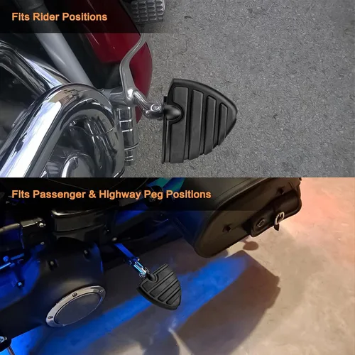 Miniatura 7 de Estriberas ajustables para motocicleta, reposapiés de carretera para pasajeros, pedal de reposapies macho compatible con Harley Touring Sportster