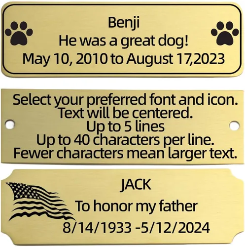 Miniatura 18 de Placa de identificación de metal grabada personalizada, placa de nombre personalizada, placas de grabado láser personalizadas de metal cepillado