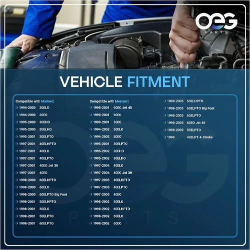 Miniatura 4 de OEG Parts - Nuevo arrancador compatible con motores fueraborda Mercury Mariner 30HP 40HP 50HP 60HP 1994-2009 50822462, 50-822462-1, 50-822462T1