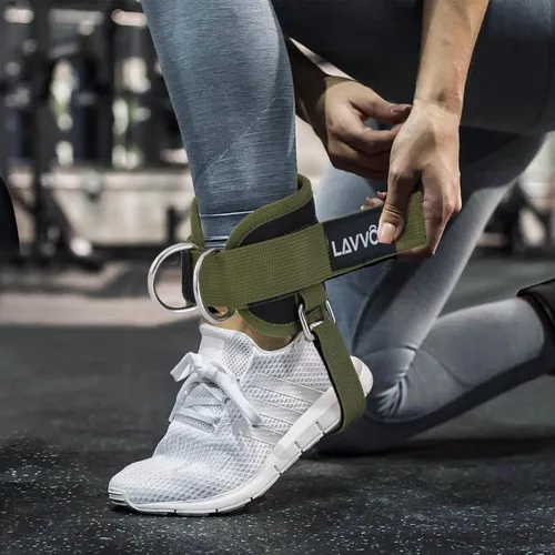 Miniatura 6 de LAVVON Correas de tobillo para máquinas de cable Kickbacks – Accesorios de cable de tobillo ajustables y cómodos para gimnasio, correa de tobillo