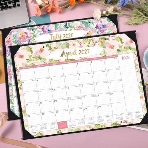 Miniatura 8 de Calendario de escritorio 2026-2027 – julio 2026 – diciembre 2027, calendario de escritorio mensual grande de 18 meses, 22 x 17 pulgadas, almohadilla