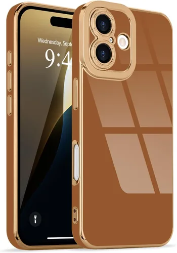 Miniatura 54 de Lafunda Diseñada para iPhone 13 Pro, fundas lujosas con chapado lindo para mujeres y niñas, elegante borde dorado, a prueba de golpes, TPU con funda