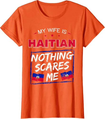 Miniatura 42 de My Wife Is Haitian Republic of Haiti Heritage Roots - Camiseta con bandera, Negro, S