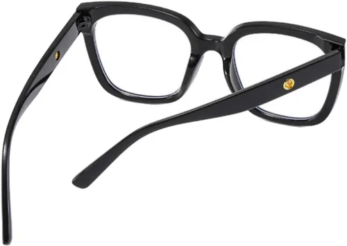 Miniatura 4 de Shiratori Lentes de bloqueo de luz azul, rectangular, elegante, aspecto preppy, marco multicolor para mujeres y hombres