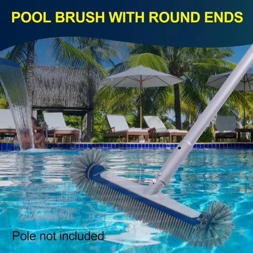 Miniatura 7 de POOLAZA Cepillo de piscina de 360 grados, cabezal de cepillo de piscina resistente de 17.5 pulgadas para piscinas enterradas/piscinas sobre el Azul