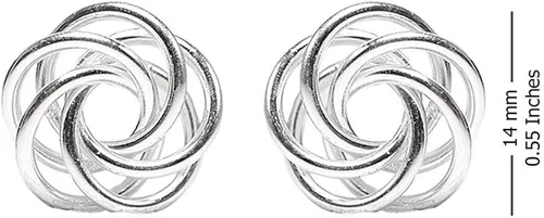 Miniatura 5 de LeCalla - Juego de 2 pares de pendientes de plata de ley con nudo de amor para mujeres adolescentes