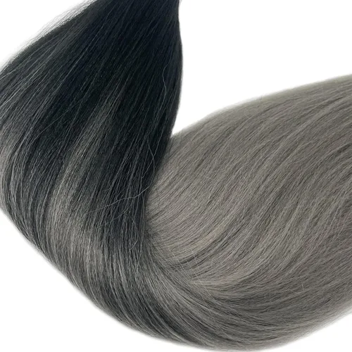 Miniatura 4 de Cabello trenzado gris degradado preestirado Kanekalo gris trenzado preestirado degradado de 26 pulgadas, extensiones de cabello sintético