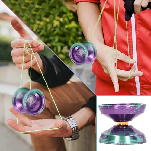 Miniatura 5 de Yoyo - Bola de aleación de aluminio, juguete profesional de bola Yoyo con guante de cuerda para niños y adultos, regalo de cumpleaños (verde) Yoyo