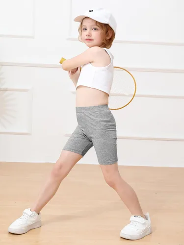 Miniatura 6 de Poroka Paquete de 6 pantalones cortos de ciclismo para bebés y niñas pequeñas, pantalones cortos de verano suaves para niñas, pantalones cortos