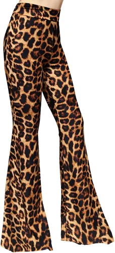 Miniatura 139 de ShopMyTrend - Pantalones de yoga largos con piernas anchas y acampanadas estilo palazzo, con cintura alta, para mujer