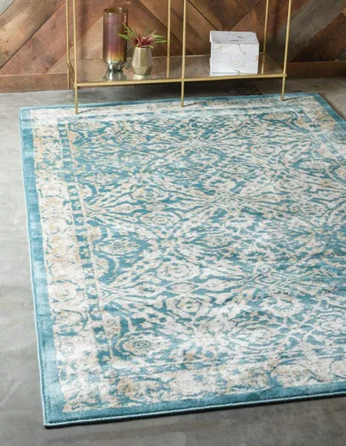 Miniatura 10 de Unique Loom Oslo Collection - Alfombra tradicional botánica verde azulado (3 x 13 pies)