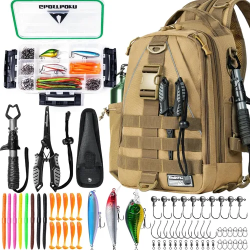 Miniatura 9 de Mochila de Pesca Ghosthorn con Bolsa de Aparejos y Bandolera - Mochila con Soporte para Caña - Caja de Aparejos Ligera para Regalos de Pesca