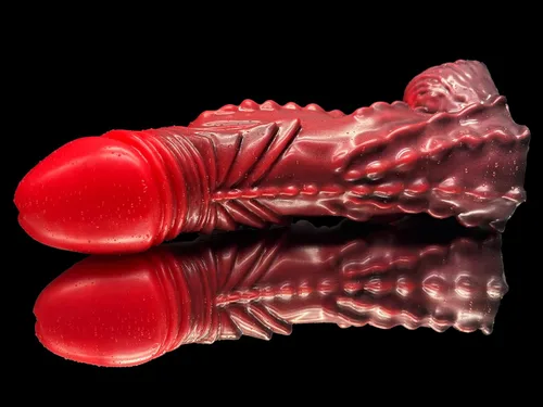 Miniatura 2 de FlirtyDawg Fantasy - Juguetes sexuales para adultos, color bermellón de 7 pulgadas