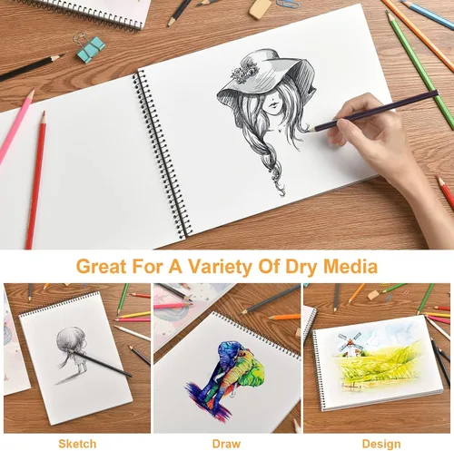 Miniatura 5 de Cuaderno de bocetos para niños, cuaderno de bocetos Unicron para niñas y artistas para dibujar y dibujar o garabatear, 8.5 x 11 pulgadas, papel