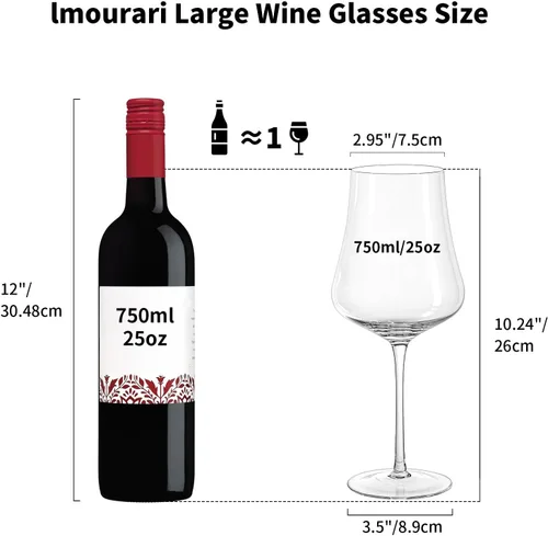Miniatura 3 de Juego de 4 copas de vino grandes de cristal soplado a mano, copa de vino tinto de tallo alto para boda, aniversario, fiesta, regalo de Navidad