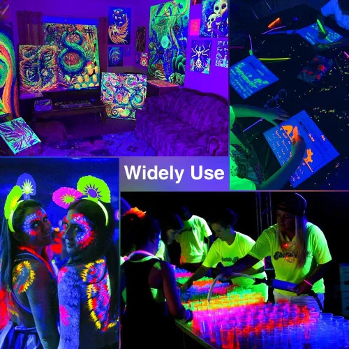 Miniatura 6 de Onforu Paquete de 2 luces LED negras de 30 W, luz de inundación de luz negra con enchufe, IP66 impermeable, para fiesta de baile de Halloween