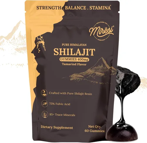 Miniatura 12 de Miresi Gomitas Shilajit - Sabor a arándanos Ricas en ácido fúlvico y más de 85 minerales traza Apoya la energía, la resistencia