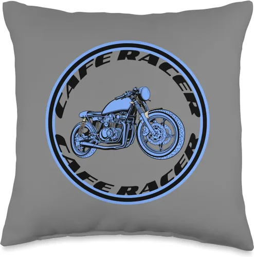 American Cafe Racer Motorcycle Apparel and Merch Cafe Racer Biker Men Women Adult Teens Boys Girls Kids Youth Throw Pillow, 16x16, Multicolor
