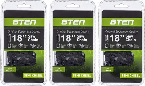 Miniatura 134 de 8TEN Cadena de motosierra semi cincel de 6 pulgadas .050 1/4 42 DL para Worx WG320 Black & Decker LLP120 (paquete de 3)
