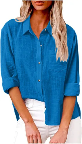 Miniatura 134 de SMIDOW Camisa de algodón y lino con botones para mujer