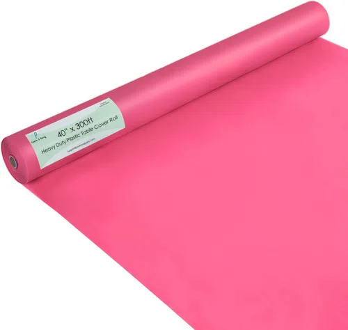 Miniatura 33 de Rollo de plástico para cubierta de mesa color verde manzana, 40 pulgadas x 100 pies, rollo de plástico resistente para cubierta de mesa de banquetes