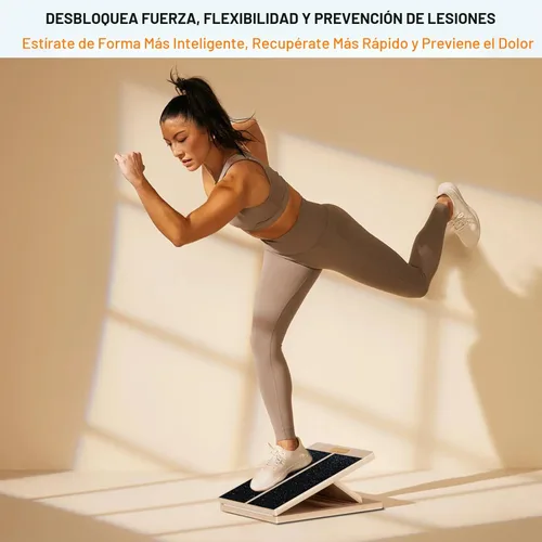 Miniatura 7 de Tabla inclinada TEMI para estiramiento de pantorrilla - Cuña inclinada de madera para sentadillas, movilidad de pie y tobillo, equipo de fitness