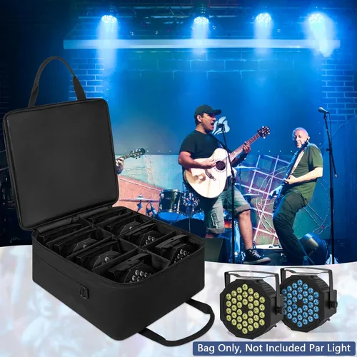 Miniatura 8 de IBVIVIC Bolsa para 8 Luces Par Spotlight, Bolsa de Almacenamiento de Iluminación de Escenario Acolchada de 5/16'', Bolsa para 8 Luces Par