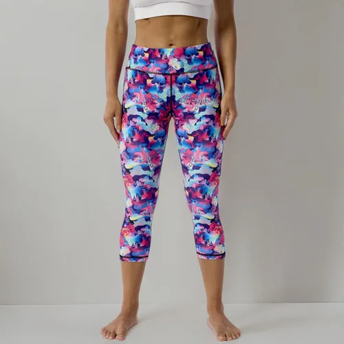 Miniatura 8 de UIUO-UIPEU Leggings capri estampados con bolsillos para mujer, control de abdomen, yoga, capris