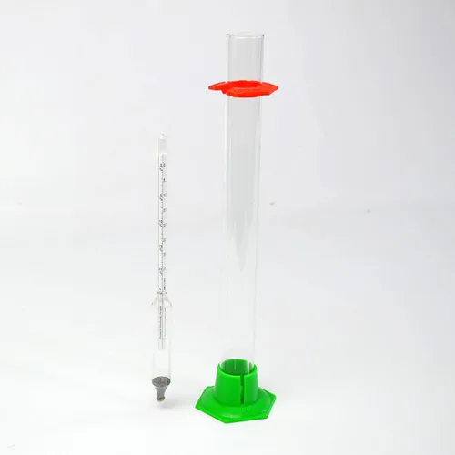 Miniatura 4 de Hidrómetro de triple escala y frasco de prueba de hidrómetro de vidrio de 13 pulgadas con soporte con parachoques de seguridad, elaboración