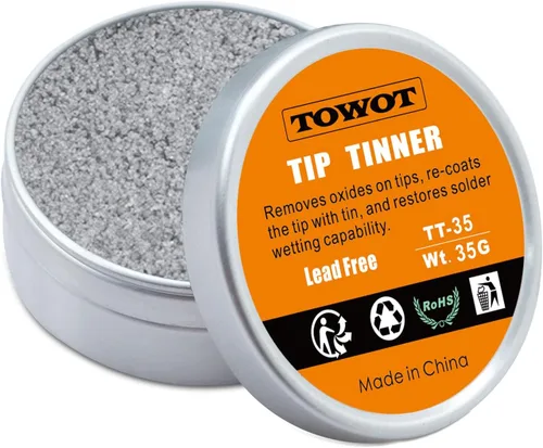 Miniatura 8 de TOWOT Tinner de punta para soldadura electrónica, punta de hierro y solución de estañado, elimina la oxidación, 0.71 oz