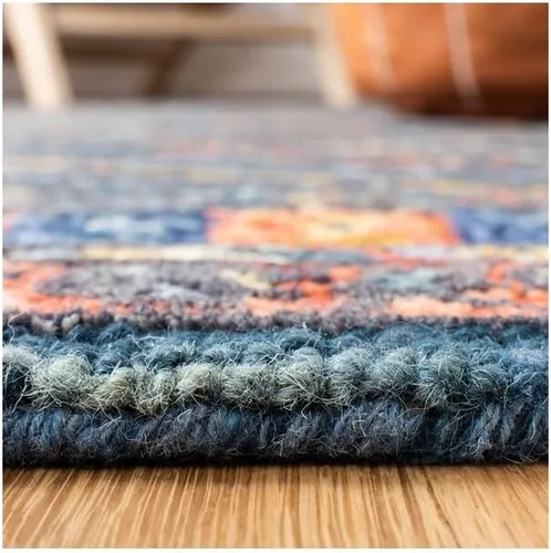 Miniatura 4 de SAFAVIEH Aspen Collection - Alfombra decorativa de 2 x 3 pies, color óxido y verde, lana bohemia hecha a mano, ideal para zonas de alto tráfico