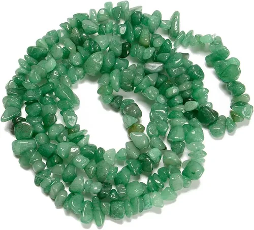 Miniatura 12 de Juego de pulseras de piedras preciosas de aventurina azul natural de 0.197-0.315 in, diseño de grava curativa, cuentas de piedra irregular, diseño
