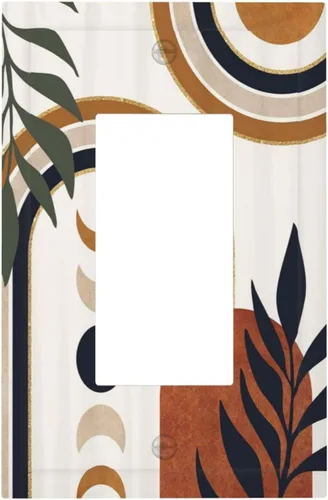 Miniatura 56 de Cubierta decorativa para interruptor de luz, diseño de pájaros y flores florales en blanco y negro, 2 bandas, cubierta decorativa para pared, placa