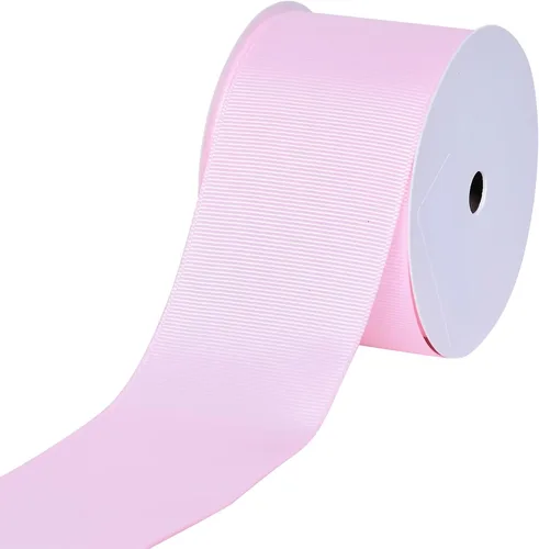 Miniatura 127 de YAMA Rollo de cinta de grogrén sólido, 1 pulgada, 25 yardas para cintas de envoltura de regalos, color blanco