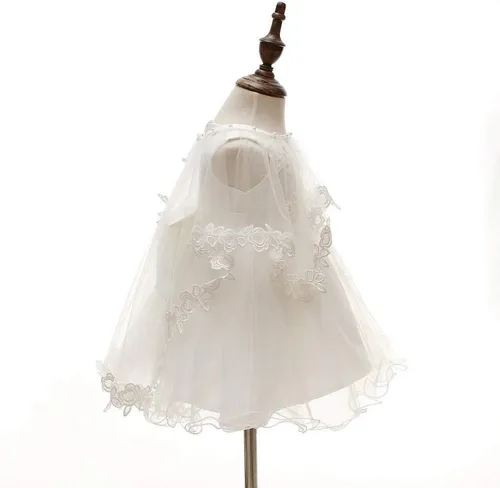 Miniatura 3 de Juego de 3 piezas de vestido de bautizo, vestido formal para niña, Marfil