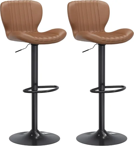 Miniatura 15 de SUNLEI Taburete de bar de altura ajustable, juego de taburetes de bar giratorios, altura de mostrador, taburetes de bar ajustables para encimera