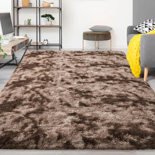 Miniatura 137 de FlyDOIT Alfombras Grandes para Sala de Estar, 5x8 Pies Alfombra Shaggy Teñida con Tie-Dye Gris Oscuro, Alfombras Mullidas Tipo Manta, Alfombras