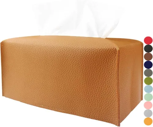 Miniatura 18 de Cubierta de Caja de Paños Grande Rectangular – Soporte de Caja de Paños Rectangular de Tamaño Plus con Cinturón Inferior [JESMINI, Negro] Soporte