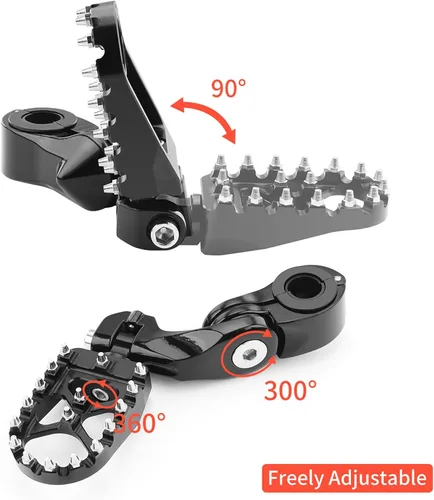 Miniatura 3 de Estriberas para motocicleta, pedales de estribera, estriberas de barra de carretera de 1.25 pulgadas, aptas para Harley Touring Honda, Kawasaki