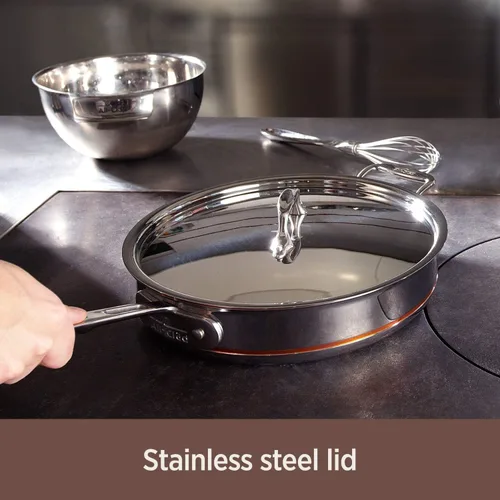 Miniatura 2 de All-Clad Copper Core - Olla de acero inoxidable de 5 capas de 8 cuartos de galón, apta para horno de inducción, 600F, ollas y sartenes, utensilios