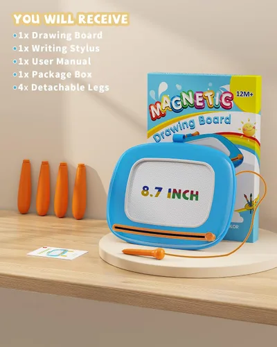 Miniatura 7 de Kikapabi Tablero magnético de dibujo para niños pequeños, regalos de primer cumpleaños para niñas y niños de 1, 2 y 3 años, tablero de garabatos