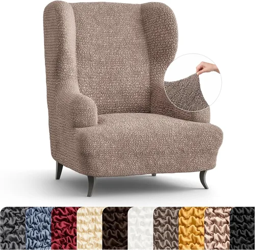 Miniatura 12 de PAULATO BY GA.I.CO. Funda elástica para silla con respaldo de ala, 1 pieza, funda de sillón bielástica con respaldo de ala, protector de muebles