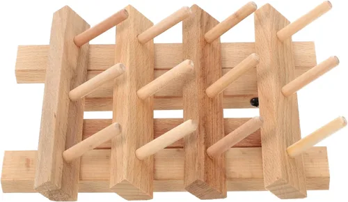 Miniatura 9 de Estante de hilo de madera para 12 carretes/conos, organizador de hilo plegable de madera, organizador de hilo de bordar para coser, bordar