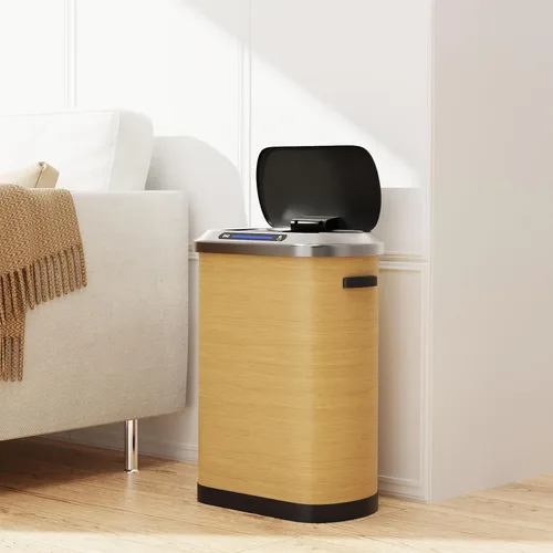 Miniatura 8 de Bote de basura automático inteligente de 13 galones con tapa de sensor de movimiento, cubo de basura de acero inoxidable de 50 litros sin contacto