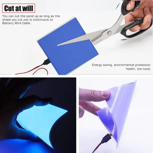 Miniatura 3 de Panel LED flexible, hoja de panel electroluminiscente EL cinta cortable suave para máscara de ojos, cosplay, decoración de fiesta, bricolaje