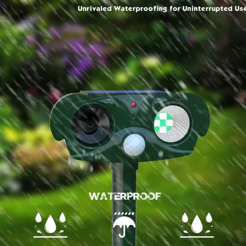 Miniatura 5 de Repelente ultrasónico para gatos para exteriores, repelente de mapache para gatos, disuasorio ultrasónico, protección de 360° para tu hogar, jardín