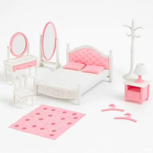 Miniatura 12 de Juego de Casa de Muñecas Familiar para Sala de Estar — Piano con Banco y Partitura, Dos Sillones, Mesa de Centro, Lámpara de Pie y Juego de Té