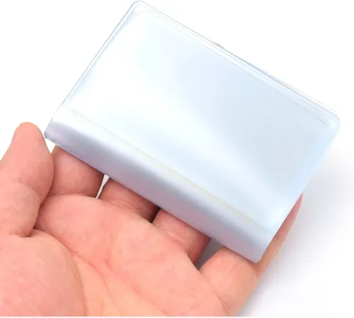 Miniatura 4 de 2 piezas de plástico de la cartera inserta el titular de la tarjeta de crédito con 10 páginas 20 ranuras, transparente, Transparente, Cartera